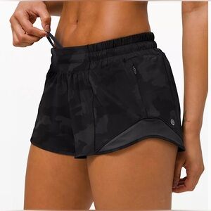Lululemon Black Camo Hotty Hot Shorts Size 8